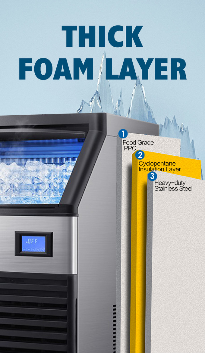 Edelstahl-ABS-automatische Eismaschine-Block-Eismaschine für Getränkelebensmittelgeschäft 3