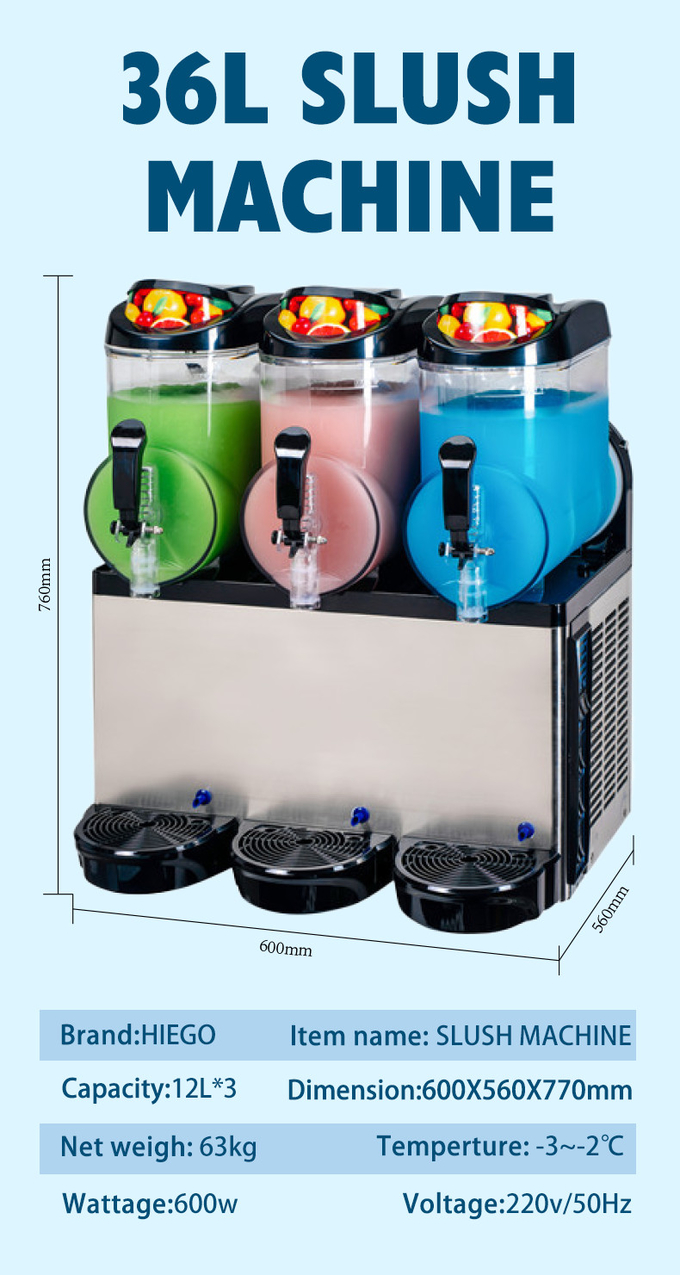 Kommerzielle Slush-Maschine Vollautomatisch 36l Margarita für gefrorene Getränke 0